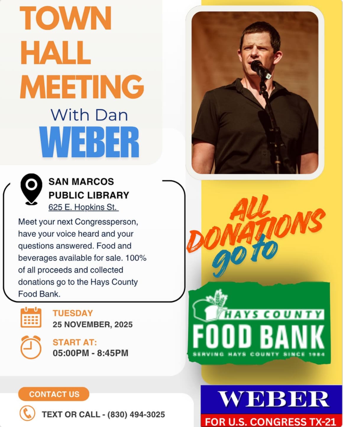 Town Hall Meeting with Dan Weber – San Marcos, TX